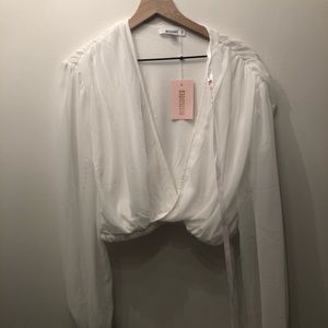 Missguided crop top with deep V